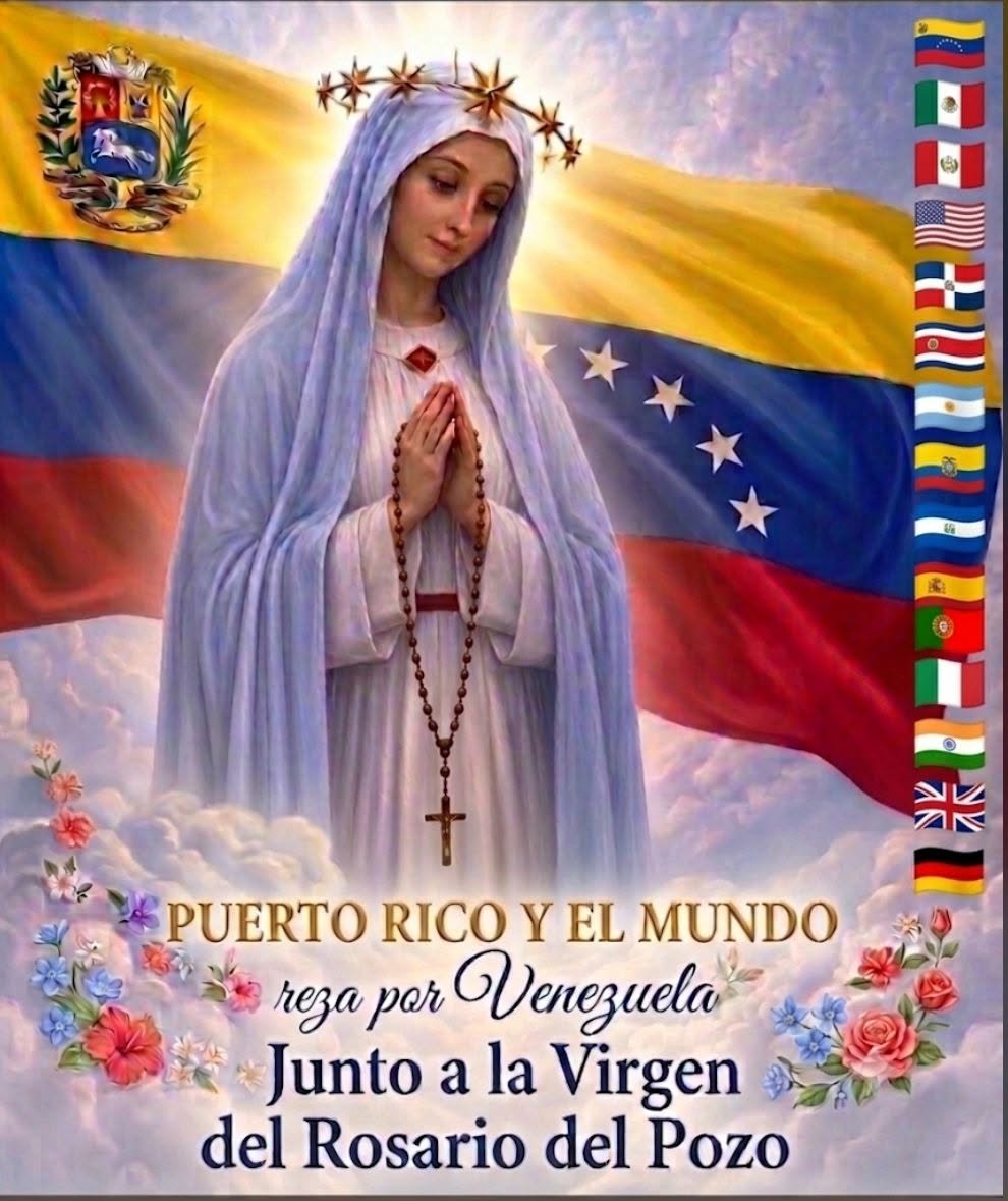 VirgendelPozo's tweet photo. Los devotos de  la Virgen del Rosario del Pozo de Puerto Rico y de todas las Misiones, nos unimos en oración por nuestros hermanos venezolanos que están sufriendo las consecuencias de este terrible terremoto.
Elevamos una súplica a Dios para que fortalezca a quienes han perdido https://t.co/lIH5DG5H4t