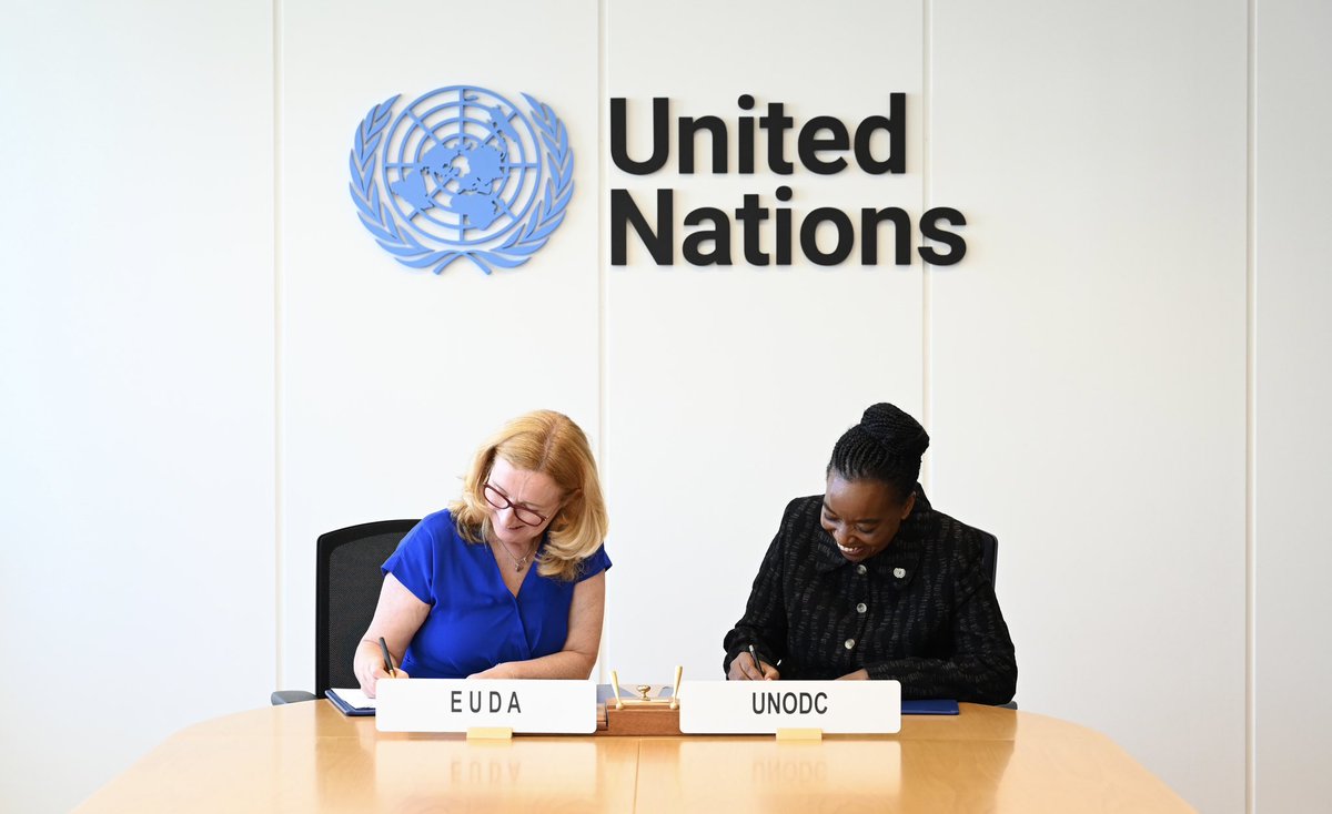Monica_Juma_'s tweet photo. The work of @UNODC is driven by partnerships based on shared objectives. Today, I received Ms. Lorraine Nolan, Executive Director of the EU Drugs Agency @EUDrugsAgency with whom I signed an instrument to enhance cooperation with UNODC.
 
Deploying the strengths of UNODC and EUDA will enhance the robustness of our research and analysis and by extension deliver better understanding of the drug agenda in the world in general, and Europe in particular.  
 
I look forward to deploying our capabilities in supporting Member States better understand the vulnerabilities, risks and threats that drugs pose. It will also enable us to target programming and scale our impact on the ground.