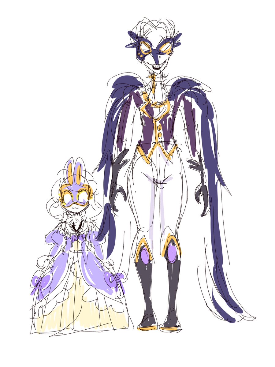 lonelygrimoire's tweet photo. #cedfiaweek2026 day 6: masquerade 
Gee I wonder who that could be…!!!!
Also made some prelim sketches for their outfits lol https://t.co/bOINePfqLJ