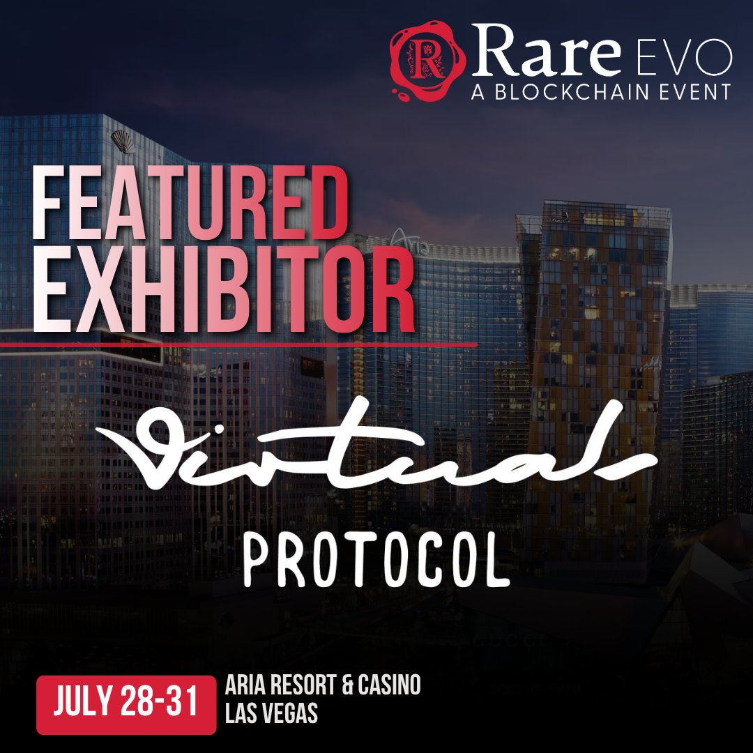 RareEvo's tweet photo. We're excited to welcome @virtuals_io as a Featured Exhibitor for Rare Evo 2026.

Meet their team...live in Las Vegas this July 28-31. https://t.co/z9bZzgX9wa