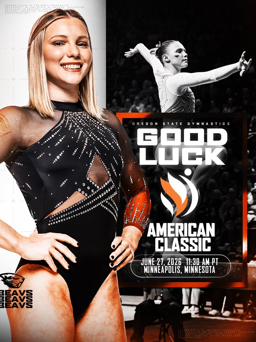 BeaverGym's tweet photo. The return you’ve all been waiting for 🔥

Wishing good luck to @jadeacarey and all other competitors at tomorrow’s @USAGym American Classic!

#GoBeavs https://t.co/84pYIHAs0d