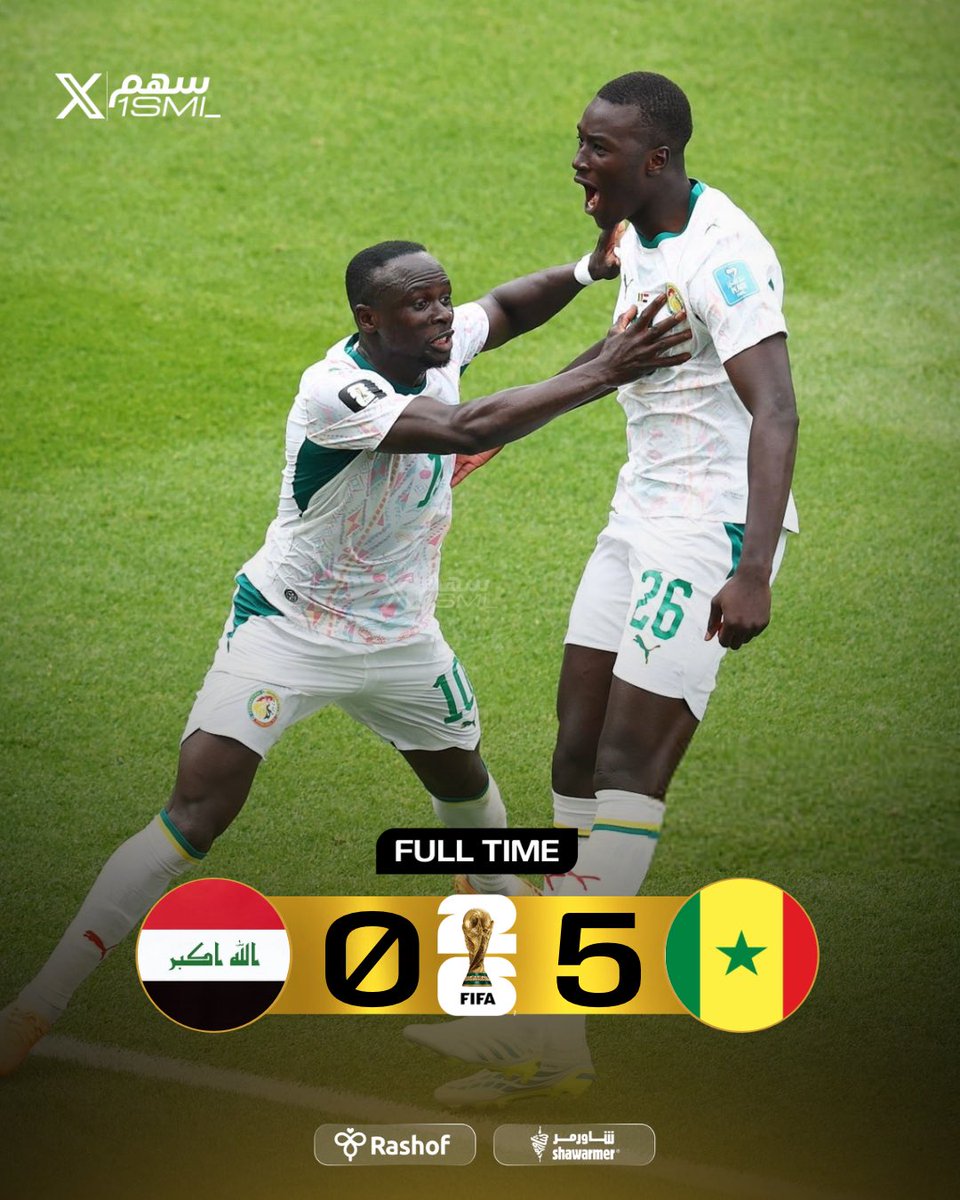 1SMi_'s tweet photo. 🚨🚨🚨🚨 تــــاريـخــي وللـتاريـــخ 🚨🚨🚨🚨

منتخب السنغال هو اول فريق في التاريخ من قارة افريقيا 

يسجل +5 اهداف خلال مباراة واحدة بكأس العالم تاريخيًا 🇸🇳🤯 https://t.co/BSwTQoSXdN