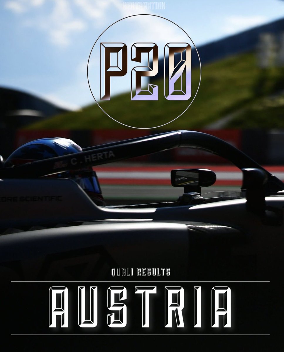 HertaNation's tweet photo. P20 Quali result in Austria #wemove 

#hertanation #coltonherta #formula2 https://t.co/LPj3Z954IB