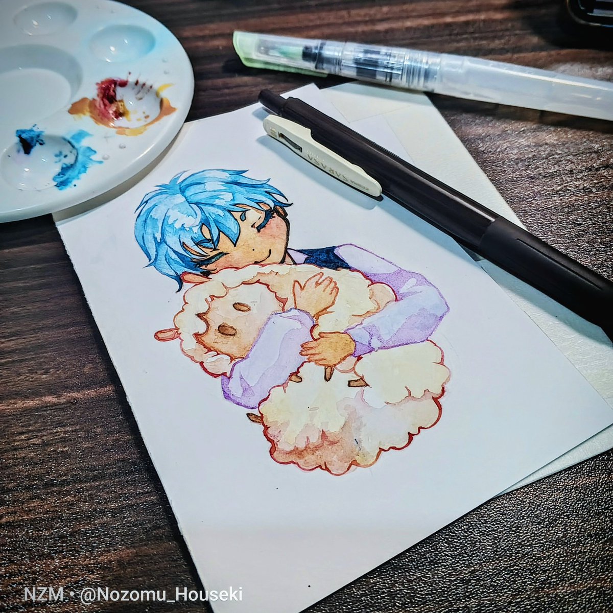 NZM_Sketch's tweet photo. 🌠 I'm totally awk with paint bc being a manga artist first - I'm more BFFs with fineliners, brush pens and markers. Didn't stop me from playing with other media though lol. #おはよう #英語漫画家 #artist #NZMsays https://t.co/ws0lNZJSsd