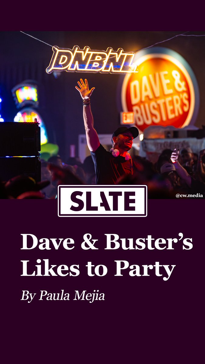 TeamBandL's tweet photo. Reinventing Dave &amp; Buster’s, one rave at a time.

Shoutout for telling our story @Slate 🥁🐟🍫🍋❤️ https://t.co/DDCrlXZ3Tp