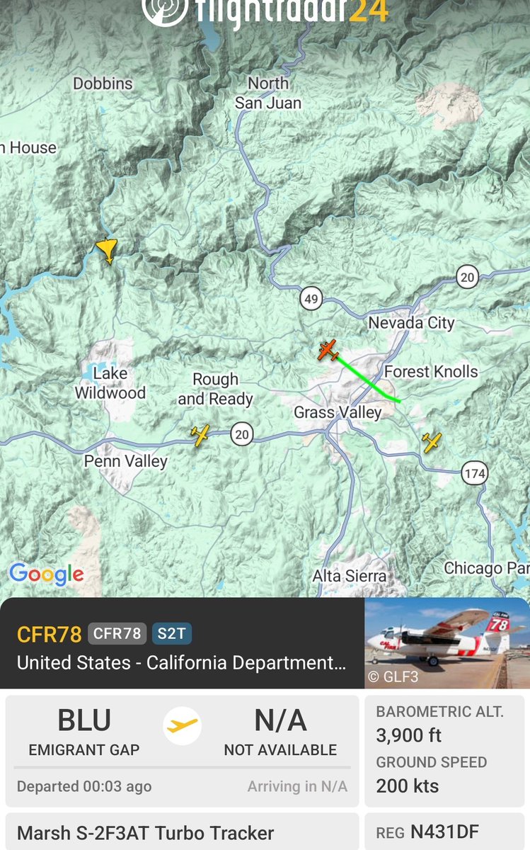 Elias_Funez's tweet photo. Cal Fire Air Tanker 78 (assigned to provide coverage at the GVAAB in absence of TNKR 88/TNKR 89) currently off base at the Chico Air Attack Base providing coverage as a result of the #PentzFire burning off of  Pentz Road in Paradise, Ca. #theunionnow #fireseason2026 https://t.co/liPruZTYhS