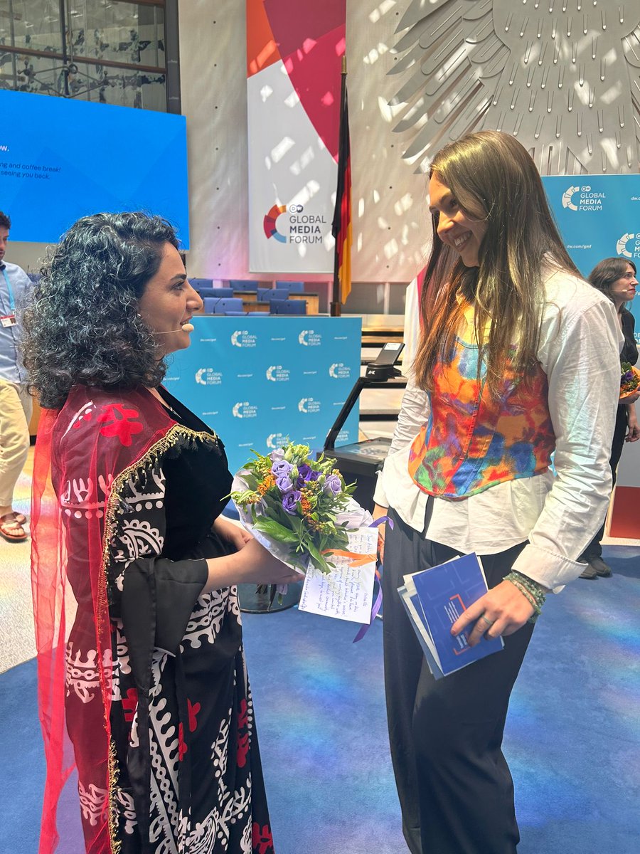 AzhinHosaini's tweet photo. As a speaker at the @DW_GMF #GMF26 in Bonn, I shared my personal experiences as a Kurdish journalist & MICT member, highlighting the severe security risks & repression faced by journalists in Kurdistan.
Deeply grateful to the #HannahArendtInitiative & #MICT for their support. Press freedom knows no borders.