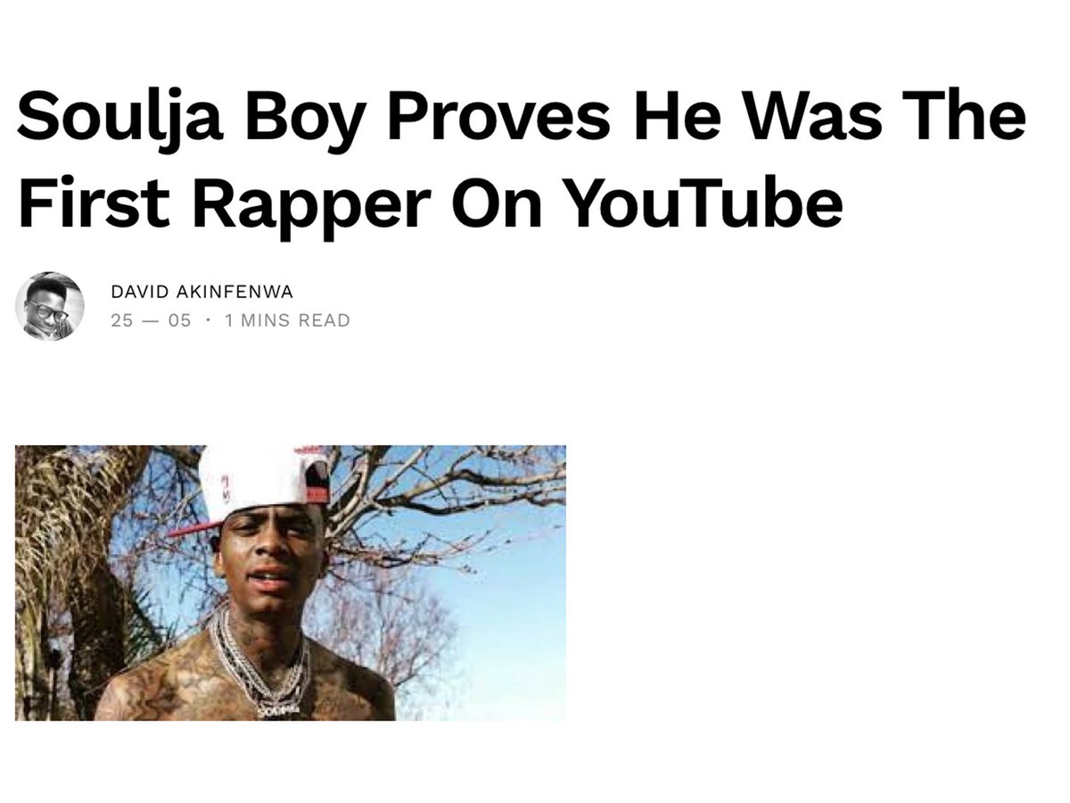 PigsAndPlans's tweet photo. The first rapper on YouTube. The first rapper to automate their voice with AI. The first rapper to drop three projects in a day. The first rapper to sign a dog.

Whether or not these claims are verified (which a surprising amount of them actually are) is besides the point—Soulja Boy (@souljaboy) is a self-defined pioneer of culture.