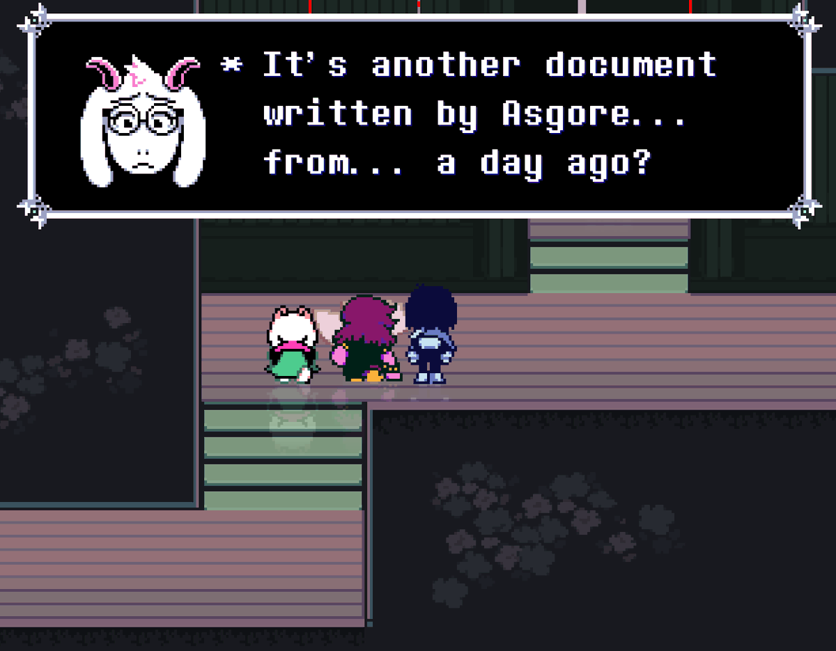 bigbox678's tweet photo. WHY HAS NOBODY BEEN TALKING ABOUT THIS??? THIS IS HUGE??? OMG (THREAD) #deltarune #deltarunespoilers #deltarunechapter5 https://t.co/ZJkAr8GX2f