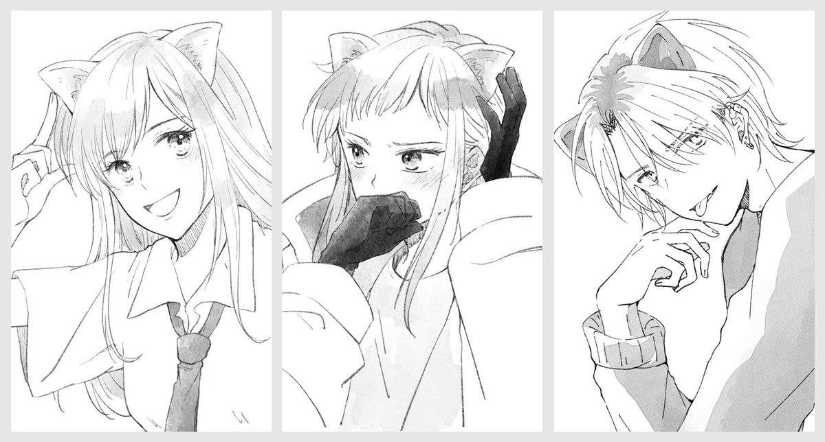 gmsoxx's tweet photo. @sunabkr 
今年描いた猫耳まとめ（あとけし）
東堂/ユカリ/日向 https://t.co/1jXSPQAWS7