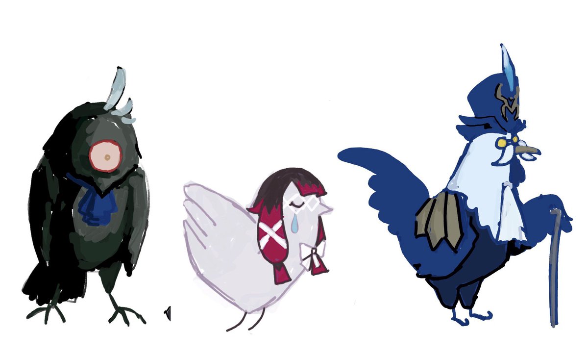 Scarassugardad1's tweet photo. Found this in my gallery. Fatui birds 😭
#pulcinella #columbina #dottore https://t.co/BUI2pziFZB