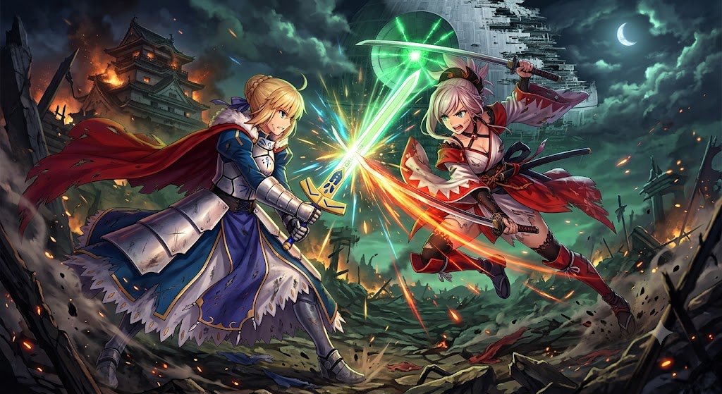 Mist66120's tweet photo. C'est marrant de faire mumuse avec L'IA
#Fate #Starwars https://t.co/vy1xJi1cTu