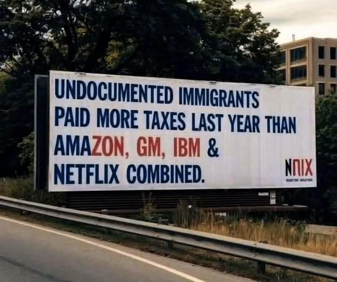 michaelt5656's tweet photo. Dear racist MAGA,

Undocumented Immigrants paid in over 100 billion dollars last year in federal, state &amp; local taxes. 
They are ineligible to receive any government benefits. No Medicare, no Social Security. 
You cheer when ICE detains or even kills them. Ask yourself WHY? https://t.co/vlC9nXJohd