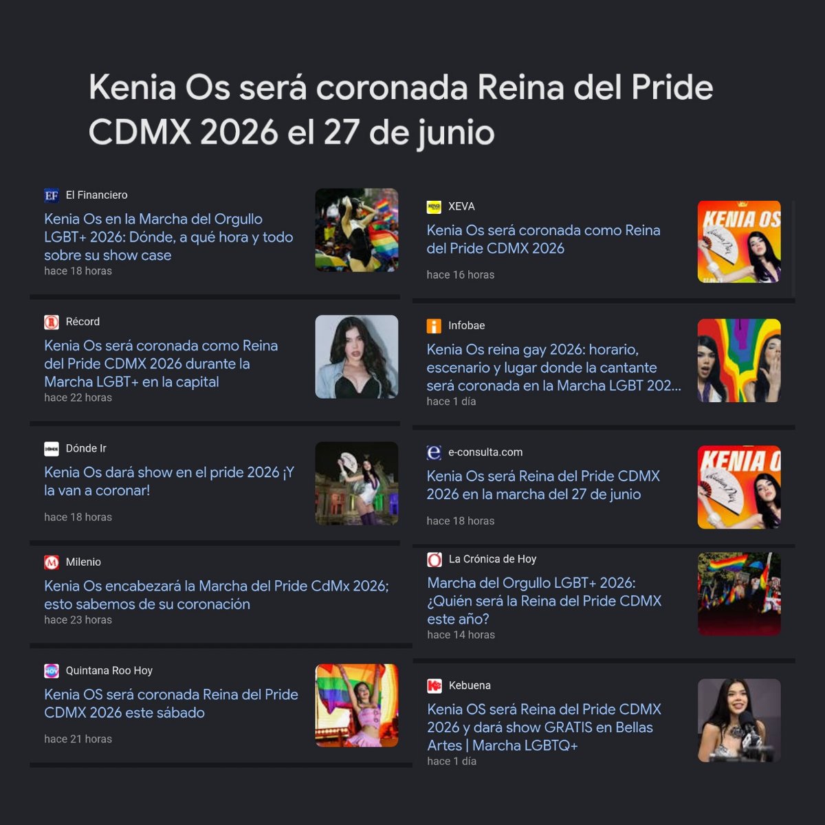 KeniaOsInfo_'s tweet photo. Kenia Os se ha convertido en tendencia y ha sido destacada por diversos medios internacionales, con motivo de su participación en la marcha del orgullo y su próxima coronación como Reina del Pride CDMX 2026. 🏳️‍🌈🏳️‍⚧️ https://t.co/g8vc84lKsg