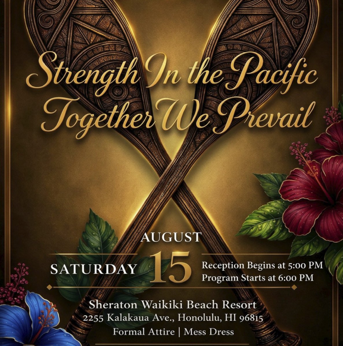 HawaiiTAG's tweet photo. The 2026 United States Army Pacific Ball, an evening honoring the service, sacrifice, and steadfast commitment of soldiers, civilians, families and veterans' organizations across Hawai‘i and the Pacific, is Saturday, Aug. 15.

This year's theme, "Strength in the Pacific, Together We Prevail," recognizes the enduring partnerships, shared commitment and aloha spirit that unite our military community and the people of the Pacific. 

Guests will enjoy a formal program, dining and a special address by distinguished guest speaker, U.S. Army COL (Ret.) Gregory D. Gadson, a decorated combat veteran, actor and motivational speaker whose story of resilience and service continues to inspire audiences across the nation.

Event Details
• Date: 15 August 2026
• Location: Sheraton Waikiki Beach Resort
• Attire: Formal
• Cost: $130 per person
• No Host Social: 5:00 – 6:00 PM
• Formal Program: 6:00 – 10:00 PM

Tickets and event information: https://t.co/SDSd86IMOF
 
For questions or support: pacificball2026support@gmail.com