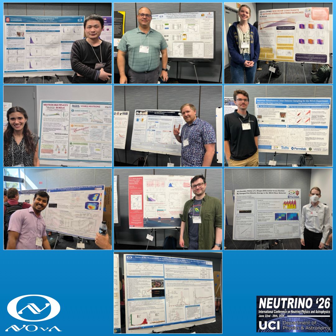 novaexperiment's tweet photo. NOvA collaborators presented a huge number of posters at #neutrino2026 at University of California, Irvine this week. https://t.co/anJGuuXDF1
