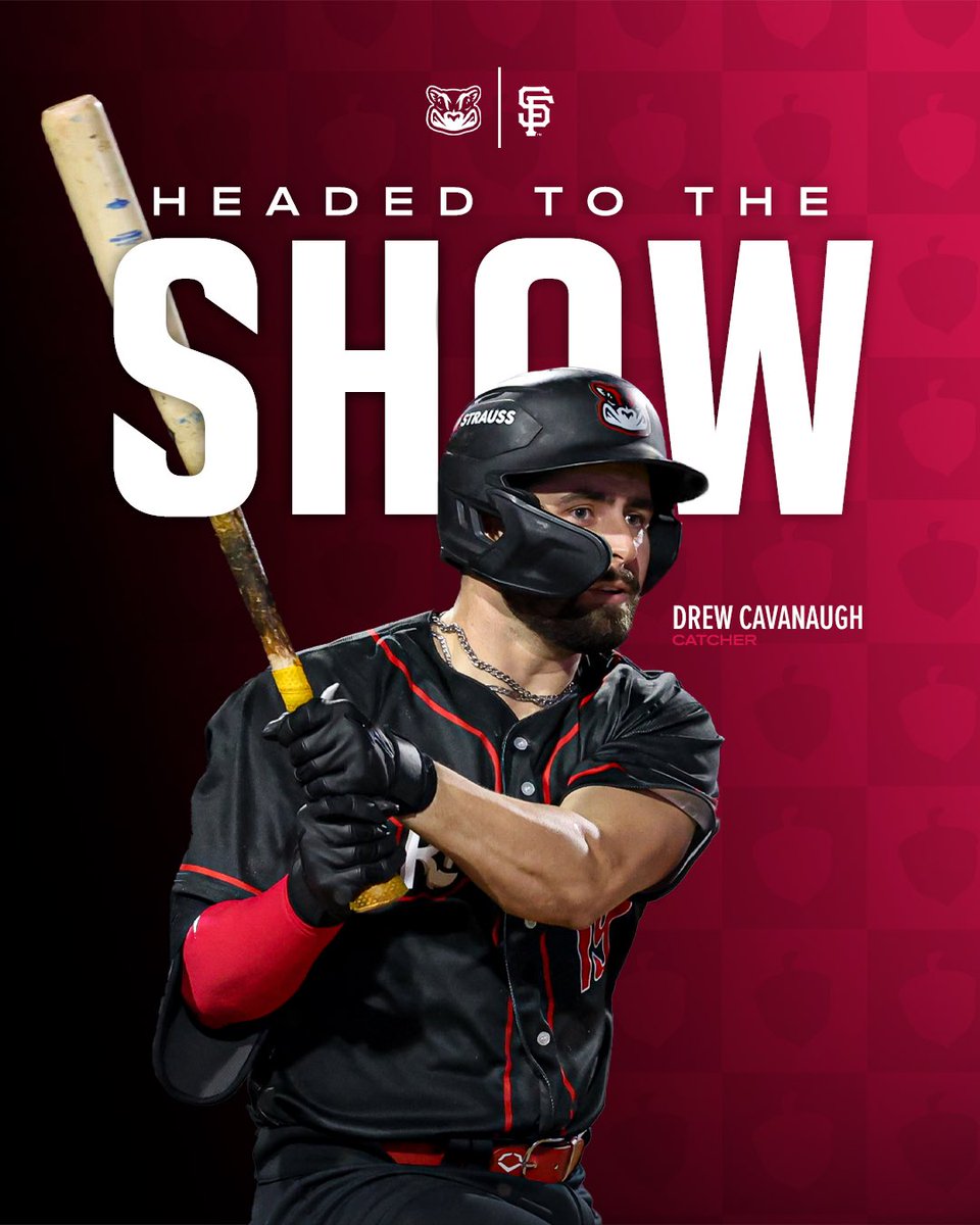 GoSquirrels's tweet photo. Drew Cavanaugh is headed to THE SHOW! 🤩

Congratulations to the former Flying Squirrels catcher who today was selected to the #SFGiants roster in anticipation of his Major League debut! https://t.co/jKn57VAtEF