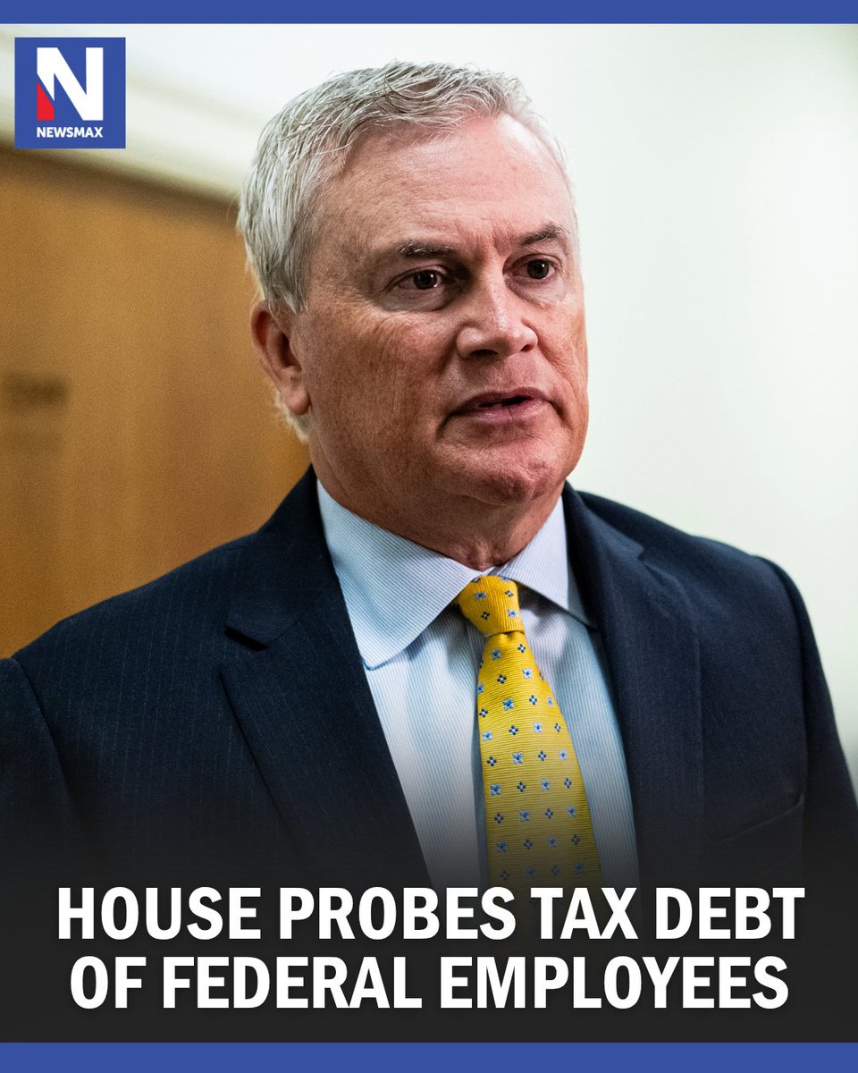 NEWSMAX's tweet photo. More than half a million current and former federal employees owe $6.3 billion in unpaid federal taxes, prompting House Oversight Committee Chairman James Comer to demand answers from the IRS about why existing enforcement tools have not been used more aggressively. https://t.co/GTnd5w4iqN