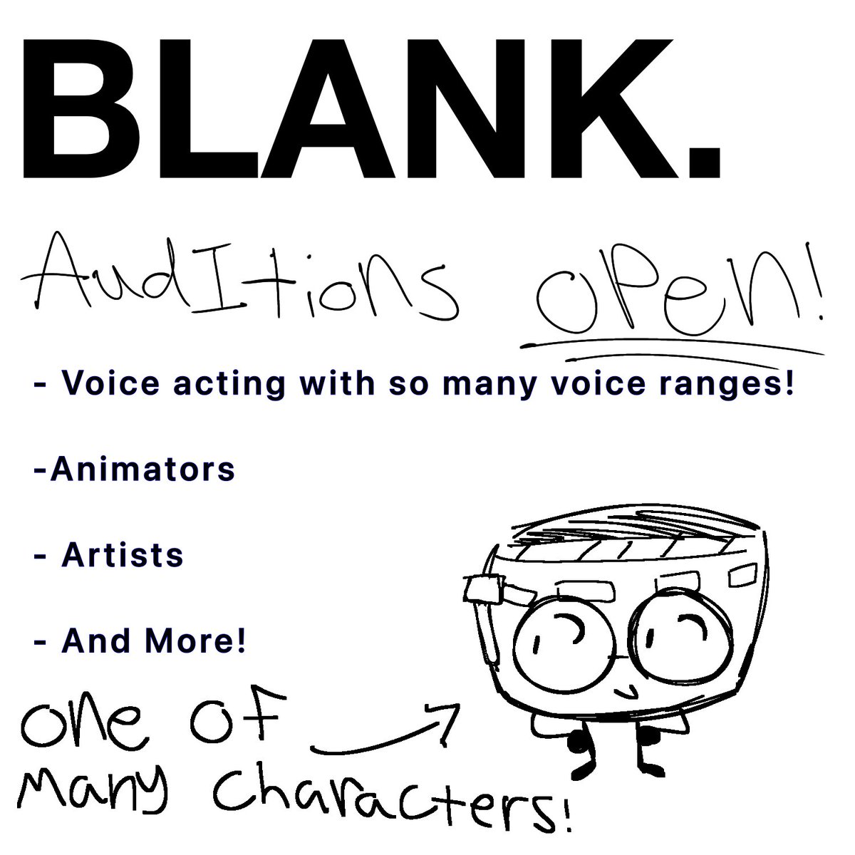 trapistars's tweet photo. ANALOG HORROR OBJECT SHOW AUDITIONS OPEN!

Have you ever wanted to work for a show that is different? Emotionally driven? Non competition, creative, and lore based? Then audition for BLANK. All auds are open!

This is also voulenteer work. #osctwt #osc
https://t.co/LVsLiIZXiU https://t.co/ZZnZgZ016v