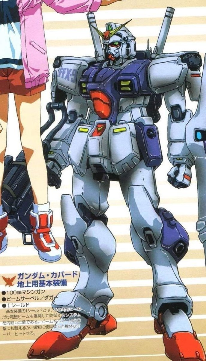 DeltyThe73rd's tweet photo. Wait I have a new favorite Gundam wtf the FFX-9 Gundam Covered designed to look just like the Ground Type Gundam but it has a core fighter system too https://t.co/jG8M7v8H8A
