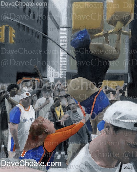 ManCaveArtist's tweet photo. @BRush_25 I’m always playing around. Less than one hour to go on my Knicks Parade Twerkquake original painting. https://t.co/kXnMH8MjYZ https://t.co/NZLjOQeFAz