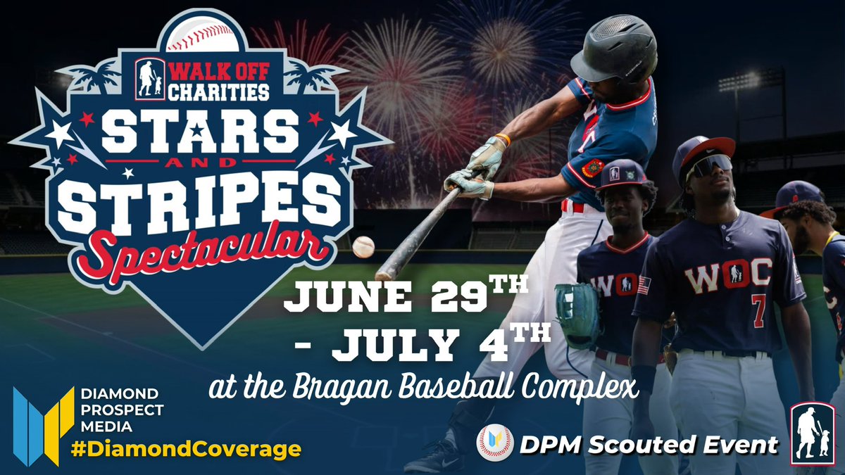 DiamondProMedia's tweet photo. Excited to announce we’ll be providing #DiamondCoverage next week at the @WalkOffJax Stars and Stripes Spectacular tournament set to begin on June 29th in Jacksonville, FL! We look forward to highlighting all the talent in attendance with live coverage and post-event content 🇺🇸 https://t.co/Ku7YRXMpef