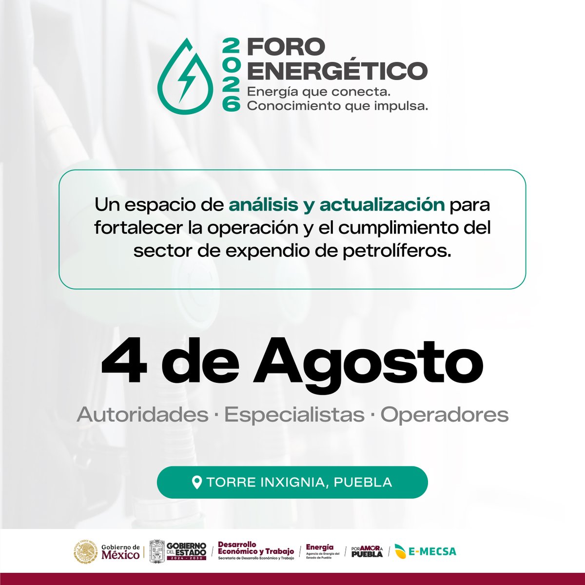 e_mecsa's tweet photo. El rumbo del sector energético se traza en Puebla. 🗺️⚡

E-MECSA y la @EnergiaPuebla te invitan al Foro Energético 2026 este 4 de agosto.
Nuevas reglas, mayor control y máxima eficiencia técnica.

¡Próximamente apertura de registros! Anticipa tu lugar. 🚀 https://t.co/gB2gOk13KK