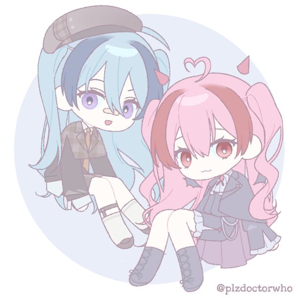 AcademyNezuko's tweet photo. Here's my both Pinterest gijinka 🩵🩷

Names: Pinteruka and Pinnu-chan
Ages: both of them 16
Roles: Pinteruka - detective 
Pinnu-chan - vampire 

#pinterest #gijinka #moe https://t.co/ZHMh1CMKj0