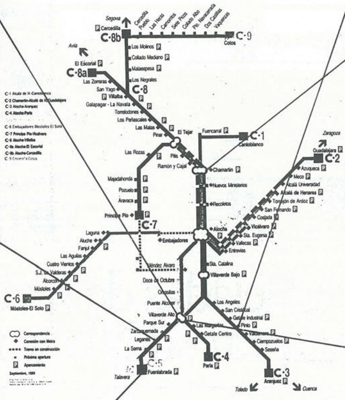 Bvemike's tweet photo. Plano antiguo de Cercanias Renfe Madrid https://t.co/EjqncW21Pt