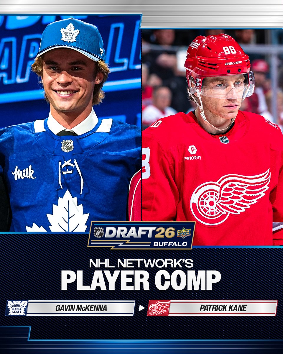 NHLMedia's tweet photo. The @MapleLeafs got their guy in Gavin McKenna, and he could look like prime Patrick Kane in Toronto. 👀 #NHLDraft https://t.co/xesUtaVZlI