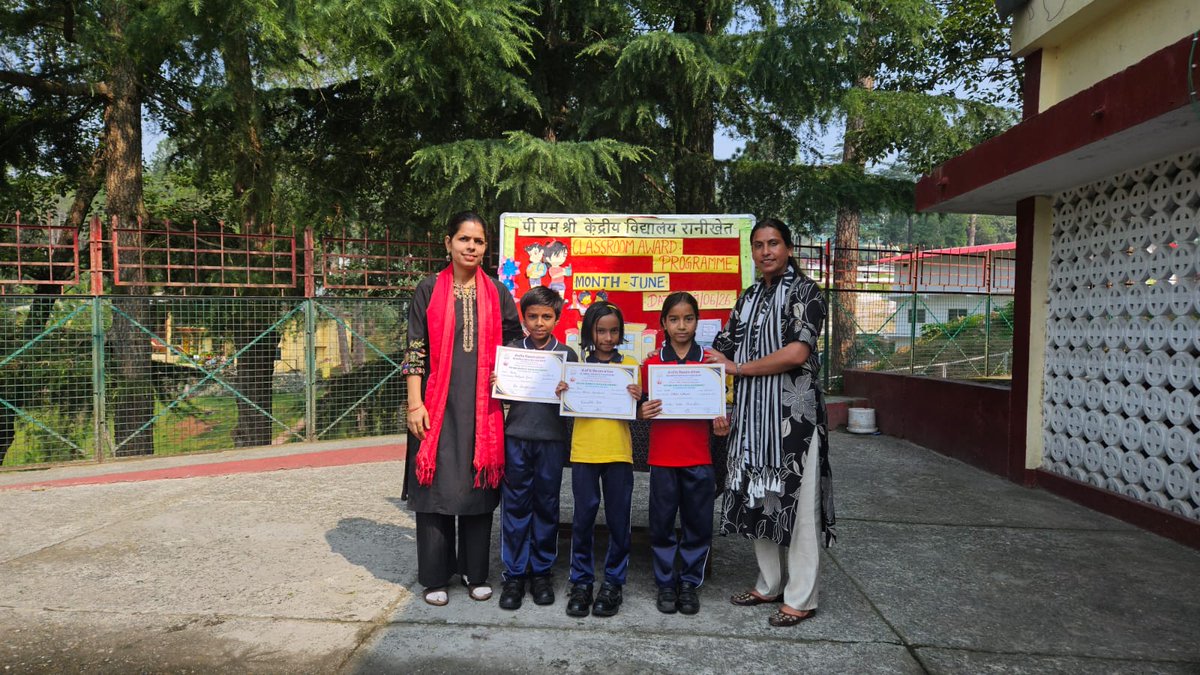 kv_ranikhet's tweet photo. PM SHRI KENDRIYA VIDYALAYA CLASSROOM AWARD PROGRAMME CONDUCTED IN PRIMARY SECTION AT PM SHRI KV RANIKHET JUNE 2026. https://t.co/lLCyBMwkKo