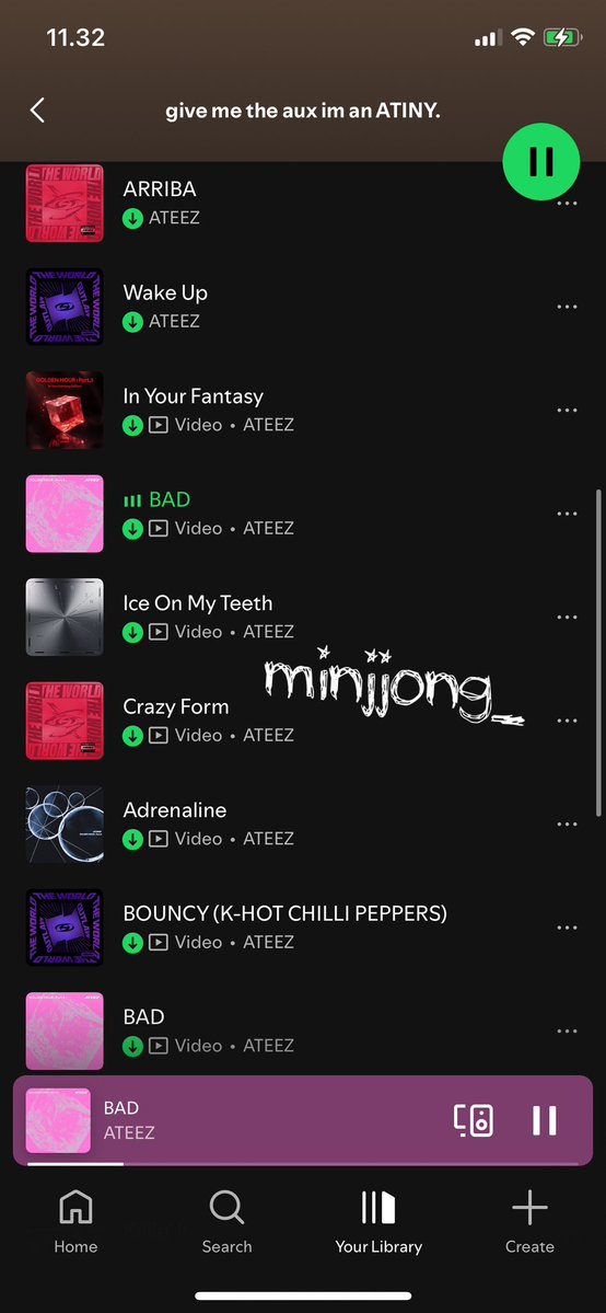 minjjong_'s tweet photo. The soundtrack to my daily dose of serotonin.

🔗 https://t.co/QFG5vAIvZN 

#BADPlaylist 
#ATEEZ #에이티즈
#GOLDENHOUR_Part5 #BAD https://t.co/P0IJbNsNFZ