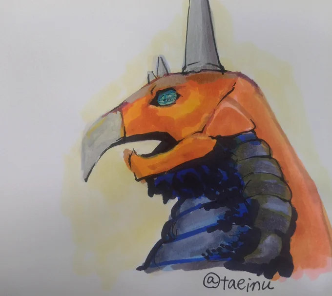 旦那さんの持ってるソフビ見ながら描いたバキシム。