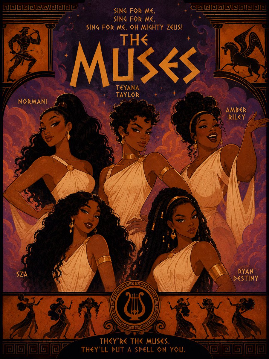 tupperwarelyd's tweet photo. @Disney @TEYANATAYLOR @sza @Normani @RyanDestiny @MsAmberPRiley if there’s gonna be a live action, this is my vote for the muses. https://t.co/FTADrUonTi