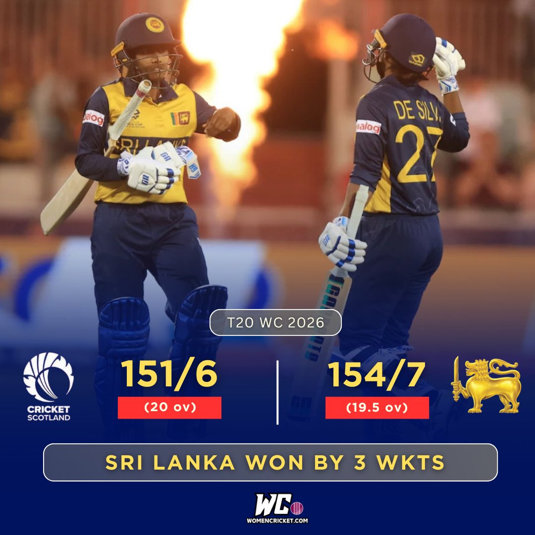 WomenCricketHQ's tweet photo. For the first time, Sri Lanka have won three games in a T20 World Cup 👏
#SLvSCO #T20WorldCup #Cricket https://t.co/YOfc77WjXL