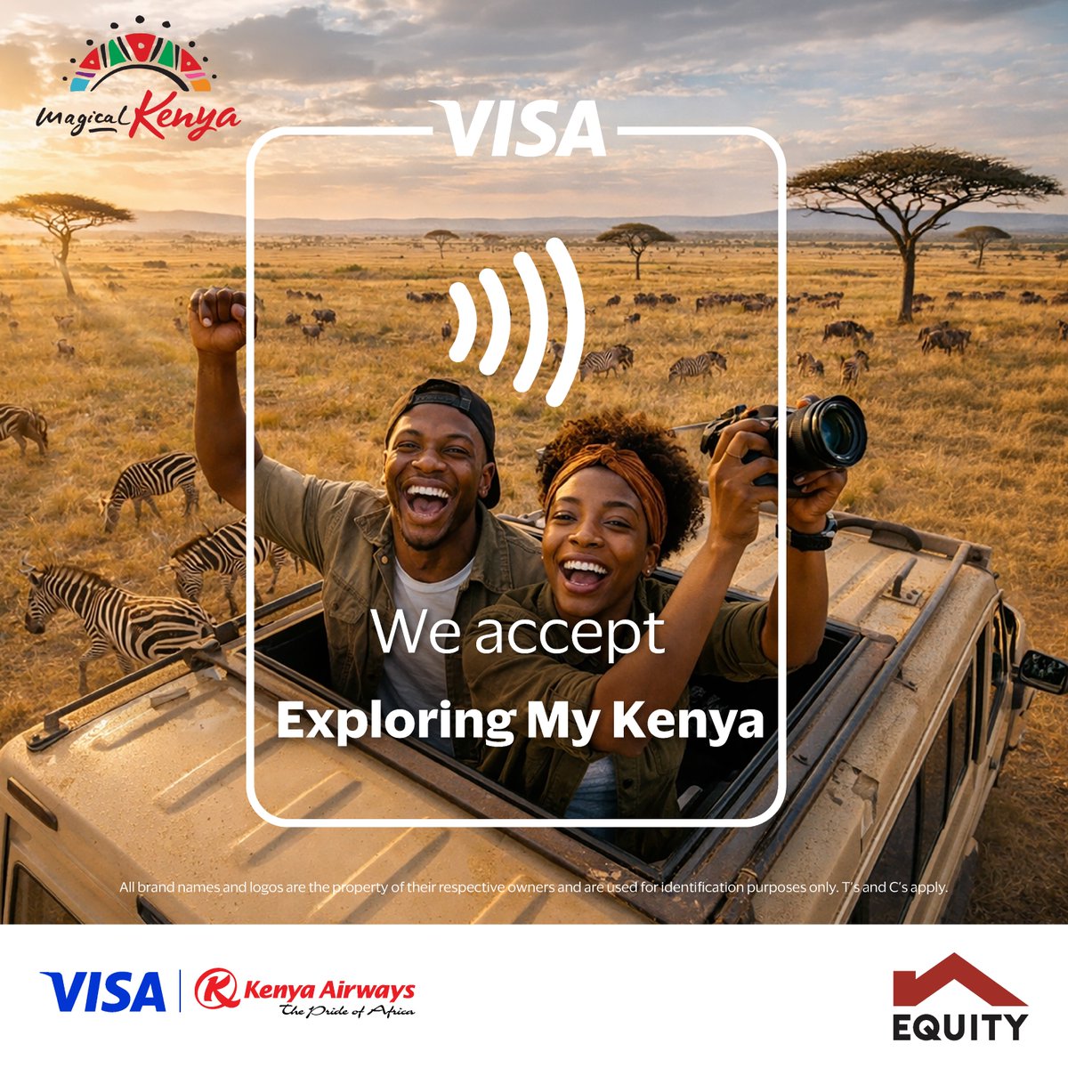 KeEquityBank's tweet photo. Sunrise in the Maasai Mara, the wild awakening around you, and the Big Five just within sight

Experience the magic of the savannah as nature puts on its finest show.

Make it happen with Kenya Airways. Book your flight, pay with your Equity Visa Card, and enjoy a 5% discount when you use the code VISAKQ.

Book now: https://t.co/XD0wJTtbAN

Sales Period: Valid until 30th September 2026.
Travel Period: Valid until 30th November 2026.

#KulipaNiEquityCard #EquityDeals