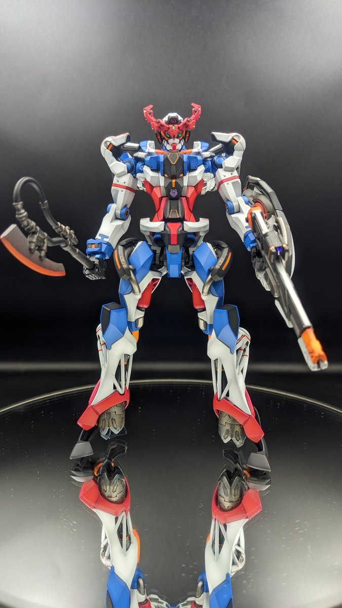 sword0524's tweet photo. HGジークアクス完成
キットでは再現されてない色分け再現や各所ディティールアップ
塗装はグラデーション塗装
マーキングは水転写デカール使用

いやぁキツかったｗマジでキツかった(ﾟωﾟ)ｗ

#GQuuuuuuX
#ガンプラ https://t.co/HRHW6CMHhe