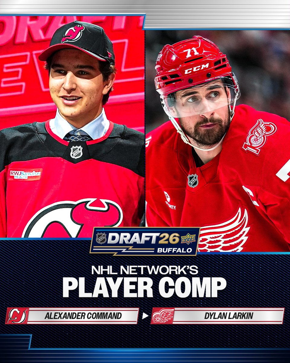 NHLMedia's tweet photo. Alexander Command is heading to the Garden State with the @NJDevils! #NHLDraft

Command's NHL comp ➡️ Dylan Larkin https://t.co/TF1xXMGpUM