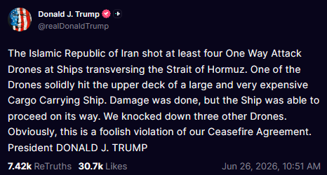 TechnicianQuest's tweet photo. One side is creating siege by forcing the closure of ports which could damage the production of oil for a long time. On the other side if attacks continue on the Strait of Hormuz then bond yields will continue to rise and the price of the national debt is already more then the military's budget. Iran only needs to continue to terrorize and defy until the American economy can grow out of its debt to GDP ratio or Defeat the Iranian government.