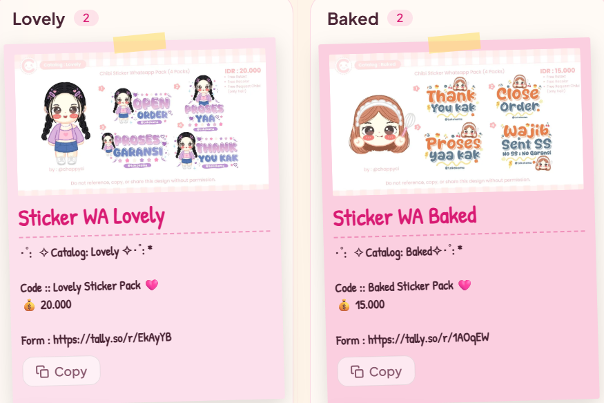 chappyci's tweet photo. sbnrnya aku punya catalog tapi jarang di promosiin aja.. kalo mau di order ttp bisa kok😭 https://t.co/ev3hfRzQDz