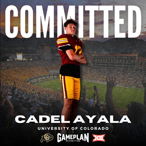 AyalaCadel13's tweet photo. I'm proud to announce that I have committed to continue my academic and athletic career at the University of Colorado Boulder. I want to thank God, my family, coaches, teammates, and everyone who has supported me throughout this journey. I'm incredibly grateful for this opportunity and excited for what's ahead. I can't wait to get to work. Go Buffs! 🦬 @Coach_MThompson @Hunterh24 @HectorSolis824 @GP_Recruiting @GPRHIGHLIGHTS @CUBuffsFootball @heavers_j @Chris_Sailer @DeionSanders @247recruiting