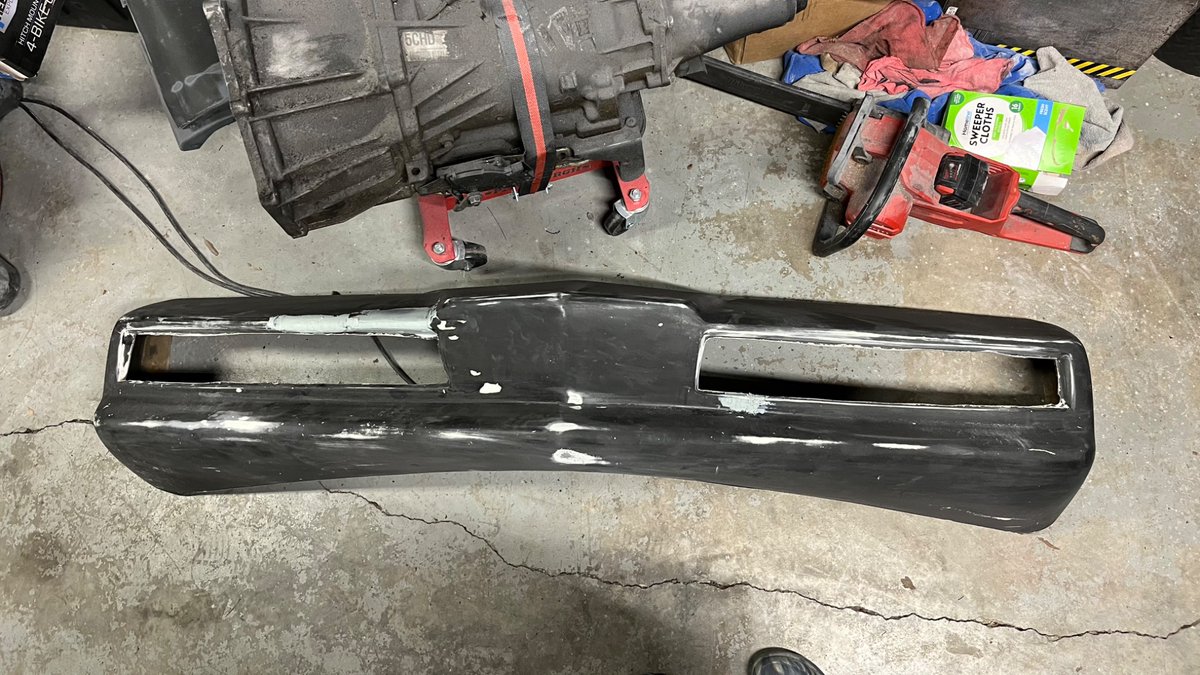 TrainKidStudios's tweet photo. KITT replica update: I started bodywork on the bumper. Gotta do more bodywork to get it smooth but progress has been made. https://t.co/BAktBWK7Dq