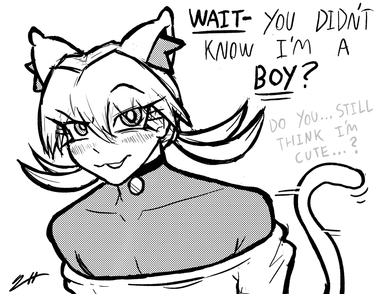 Siegeireeno's tweet photo. It was a catboy all along?! https://t.co/RXgFBmWfUE