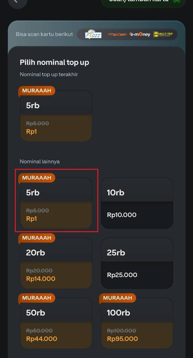 BrianAgus888's tweet photo. lagi keabisan saldo eMoney padahal mo pake promo Rp1 HUT JKT, pas ngisi di aplikasi GoPay saldo 5rb ternyata cuma bayar Rp1 gess, hemat banget nih #GoPay1Rupiah https://t.co/3z867aoE9r