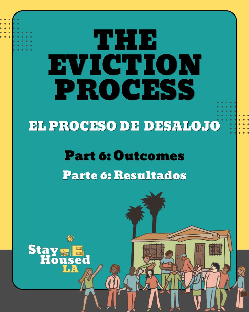 stayhousedla's tweet photo. (1/2) In the final part of our series, The Eviction Process, we look at how eviction cases can end. Some settle. Some go to trial. Some are dismissed. Depending on the outcome, you may have to move, or you may get to stay. Visit https://t.co/NPajwjgOIk to learn more. https://t.co/EaENYQNDrl