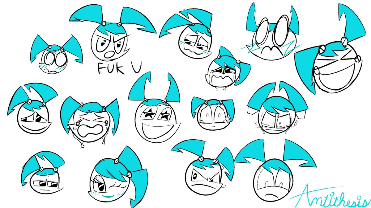 Antithesis_Art's tweet photo. Filler content - Jenny expression doodles. https://t.co/q0eqC0y1n9