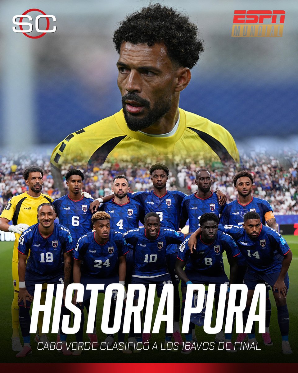 SC_ESPN's tweet photo. 😱 ¡¡LA GRAN SORPRESA DE LA COPA DEL MUNDO!! 😱

🇨🇻 Cabo Verde empató 0-0 ante Arabia Saudita y gracias al triunfo de España, SE CLASIFICÓ A 16AVOS DE FINAL y ELIMINÓ A URUGUAY de la Copa del Mundo

🤝 Quedó como segundo en el Grupo H con tres empates

🔥 En la próxima ronda será rival de ARGENTINA

⚽ #ESPNMundial