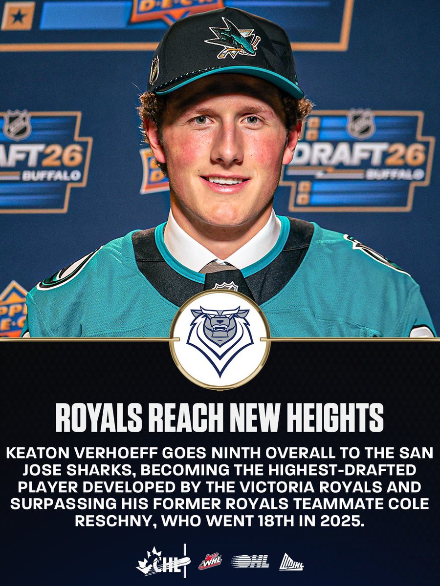 CHLHockey's tweet photo. A historic development for former @victoriaroyals d-man Keaton Verhoeff! 

#NHLDraft | #MeettheFuture https://t.co/cgqY7YW6Vl