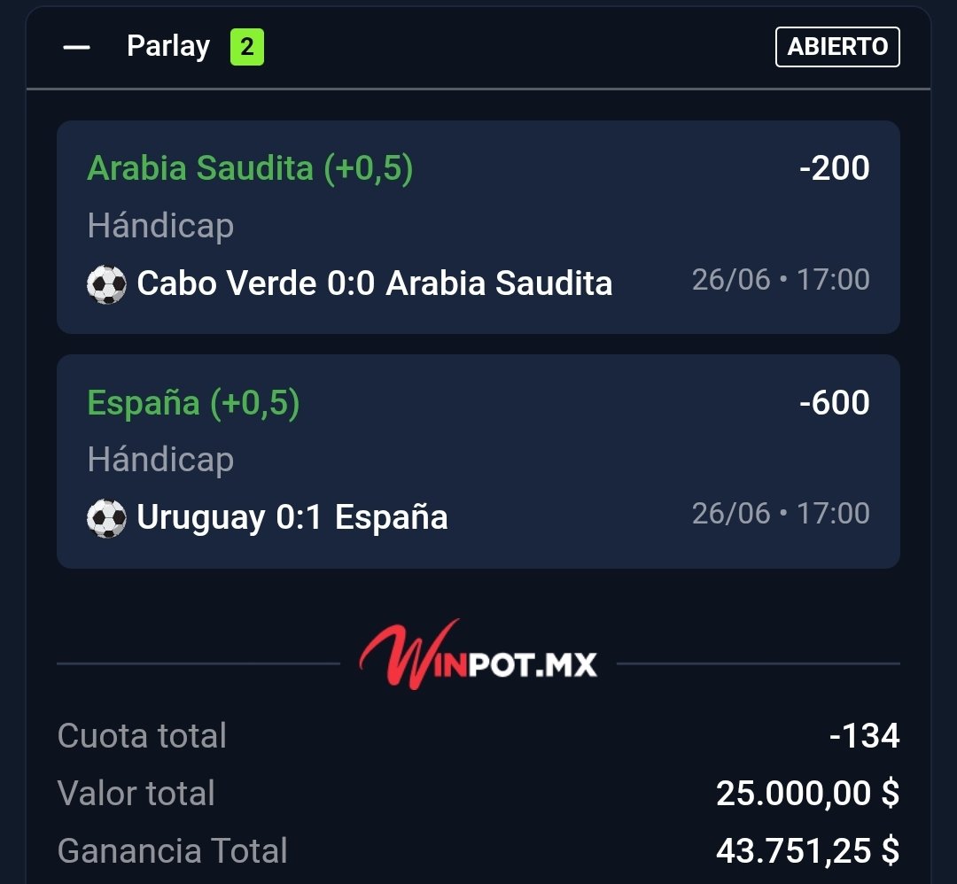 ChapitoApuestas's tweet photo. SE PRENDIÓ EL CERRO 🔥🔥🔥🔥 !!!

Otras 2 Apuestas Ganadas más en mi GRUPO MUNDIAL ✅️✅️ !!

4 DE 4 HOY ✅️✅️✅️✅️ !!!

Ya CUADRUPLICAMOS BANK en este Mundial Caraaaaajoooooo 🙊🔥 !!!

¿Me Seguiste? Deja ❤️ y pasa a COBRAAAAAR 🫶 !! https://t.co/sTe9VAmF3R
