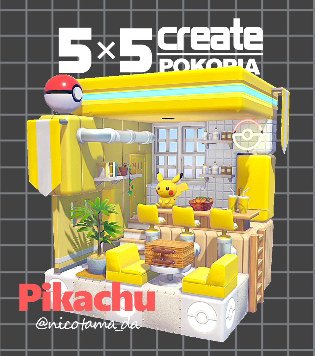 nicotama_da's tweet photo. ピカチュウのダイナー🍴とメタモンハウス🎮

 #ぽこポケ #ぽこあポケモン #pokopia #55クリエイト https://t.co/HQxvjbXm0d